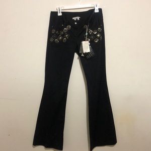 Richmond X black pants 44 NWT gold beaded